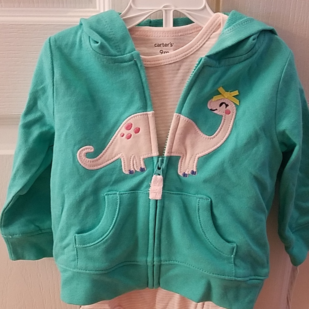 Carter's Dino Hoodie, Onesie, and Legging Set